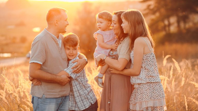 family on the field